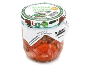 Kvašená zelenina s medem - ZELÍ, CUKETA, PAPRIKA s CHIPOTLE 340g